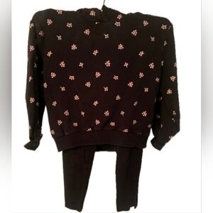 Kids Black Floral Matching Set